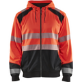 Blaklader High Vis Hooded Sweatshirt, Red/Black