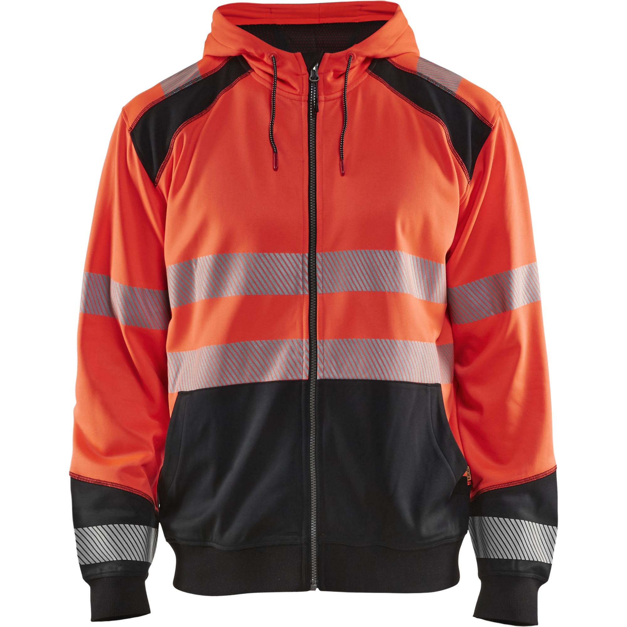 Blaklader High Vis Hooded Sweatshirt, Red/Black