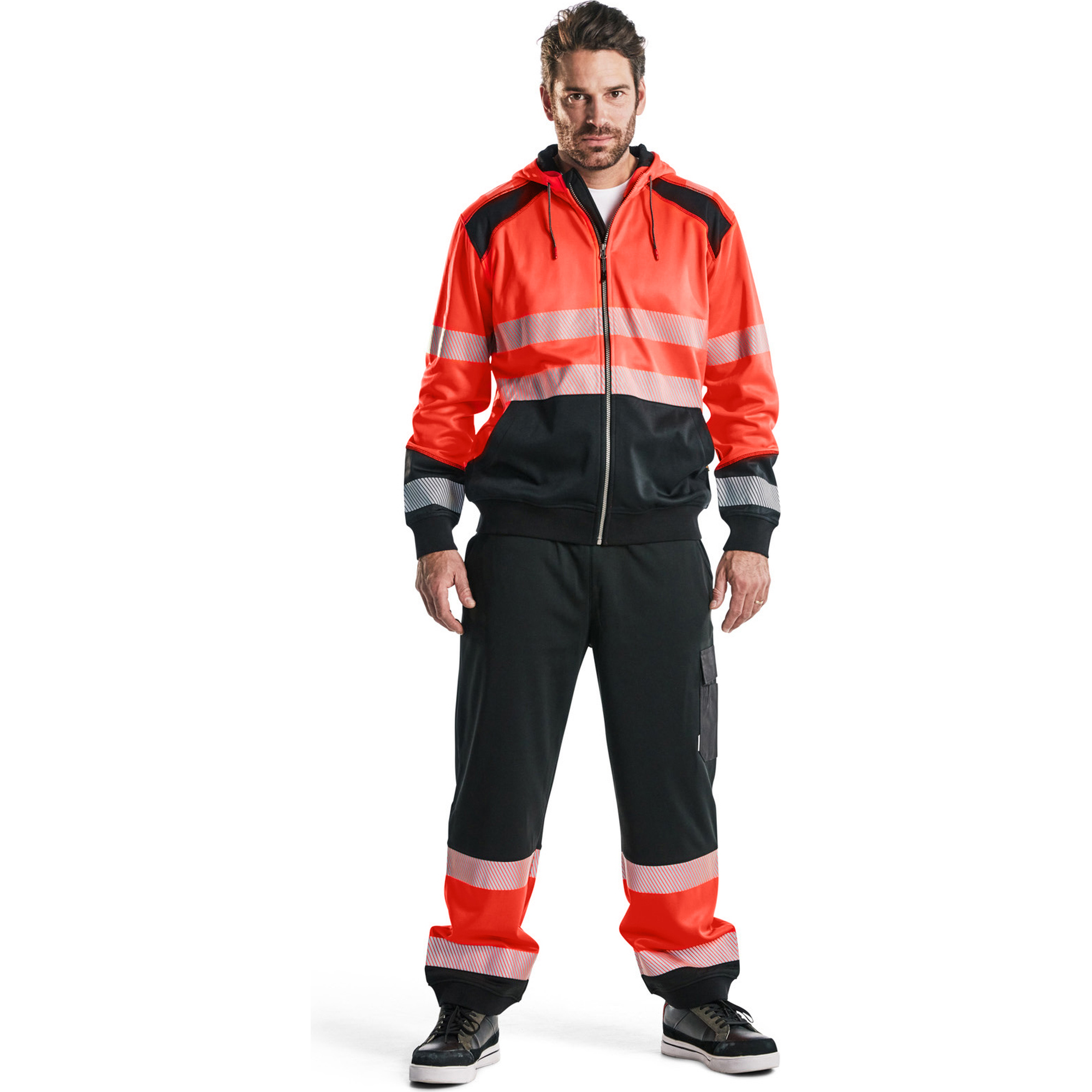 Blaklader High Vis Hooded Sweatshirt, Red/Black (5)