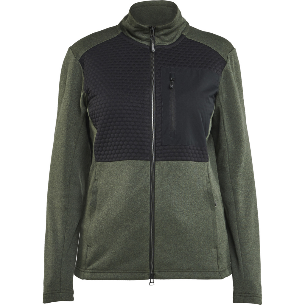 Blaklader Women's Full Zip Sweatshirt, Autumn Green/Black