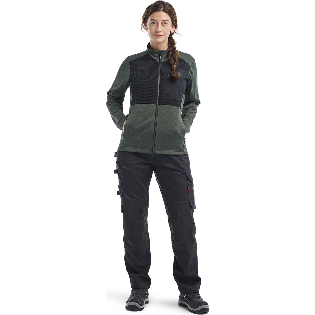 Blaklader Women's Full Zip Sweatshirt, Autumn Green/Black (5)