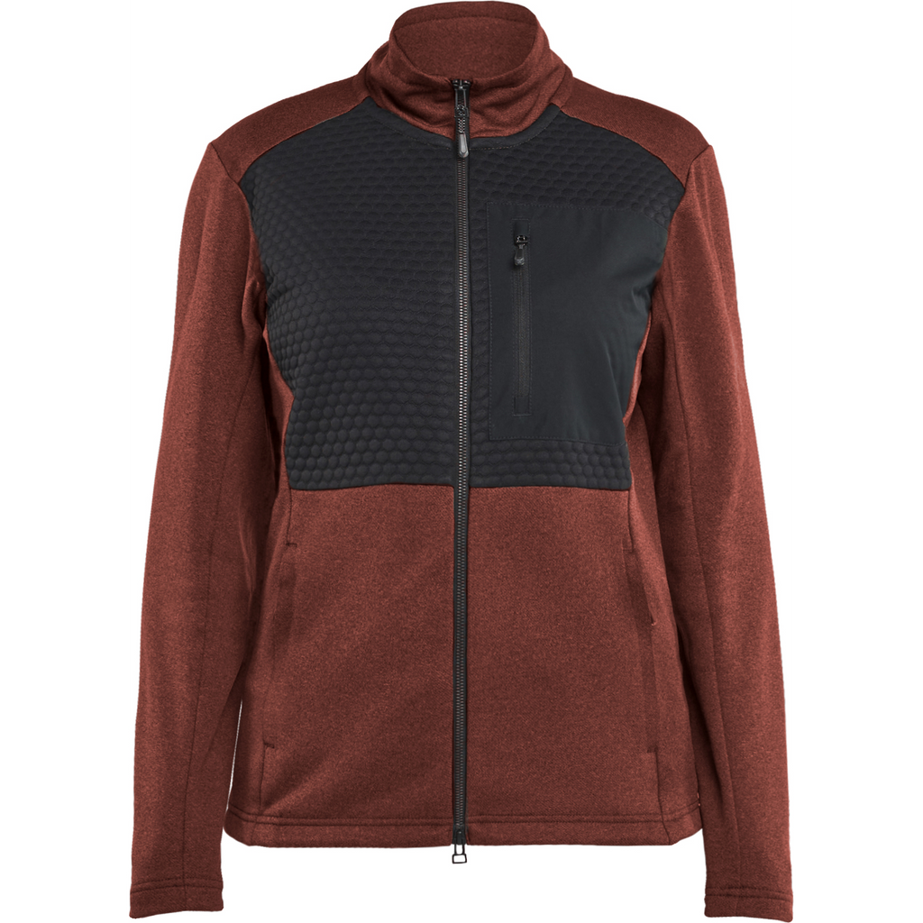 Blaklader Women's Full Zip Sweatshirt, Rust Red/Black