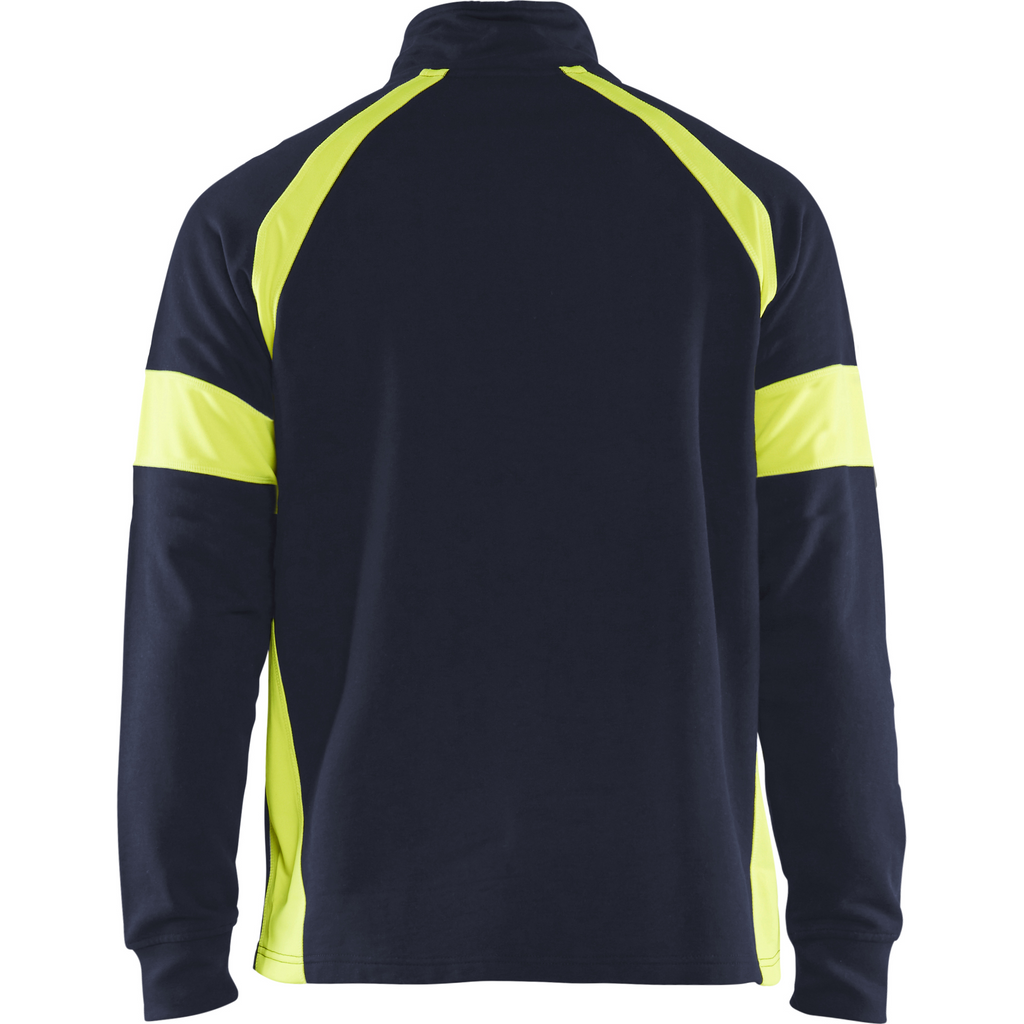 Blaklader Sweatshirt with High Vis Inserts, Navy/ Yellow (4)