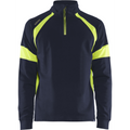 Blaklader Sweatshirt with High Vis Inserts, Navy/ Yellow