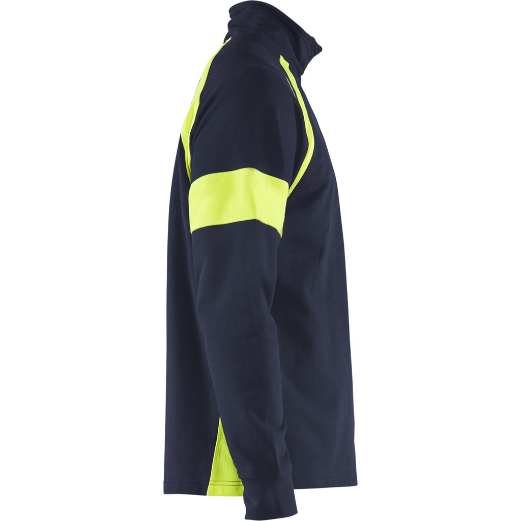 Blaklader Sweatshirt with High Vis Inserts, Navy/ Yellow (2)