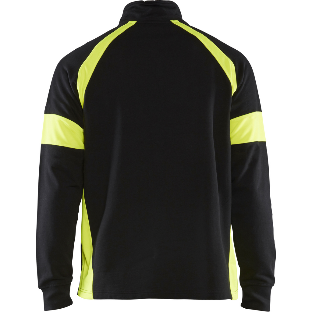 Blaklader Sweatshirt with High Vis Inserts, Black/Yellow (4)