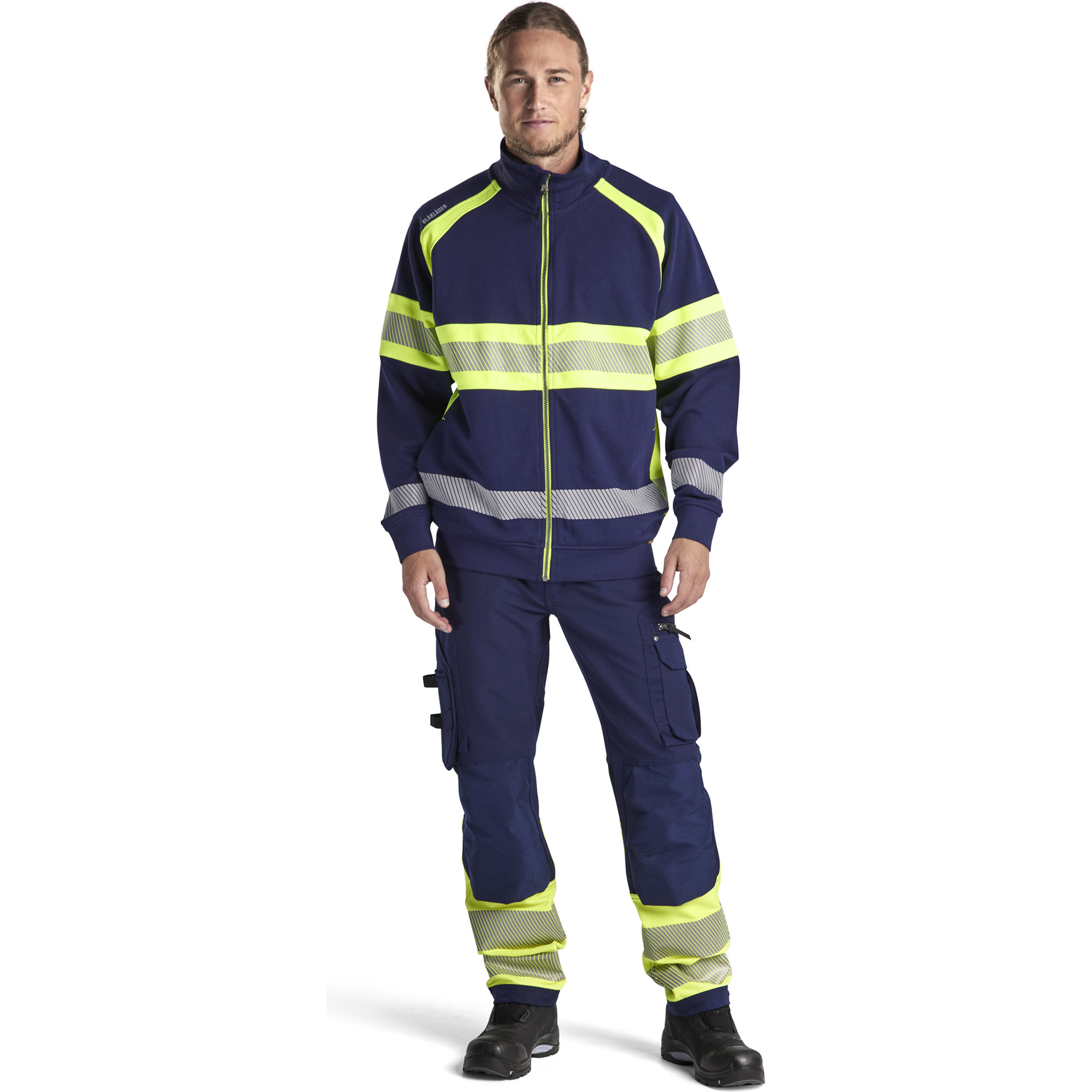 Blaklader High Vis Sweat Jacket, Navy Blue/ Yellow (5)
