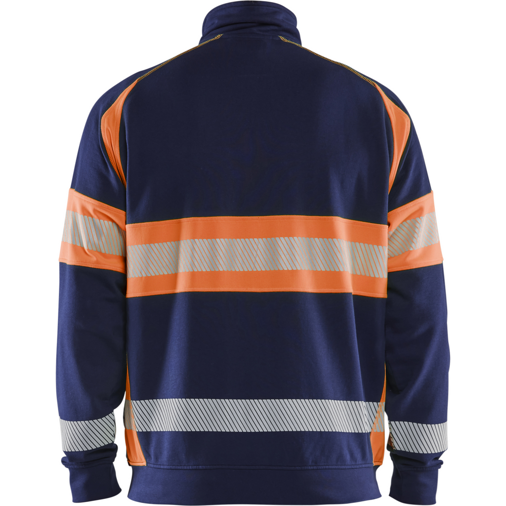 Blaklader High Vis Sweat Jacket, Navy Blue/Orange (4)