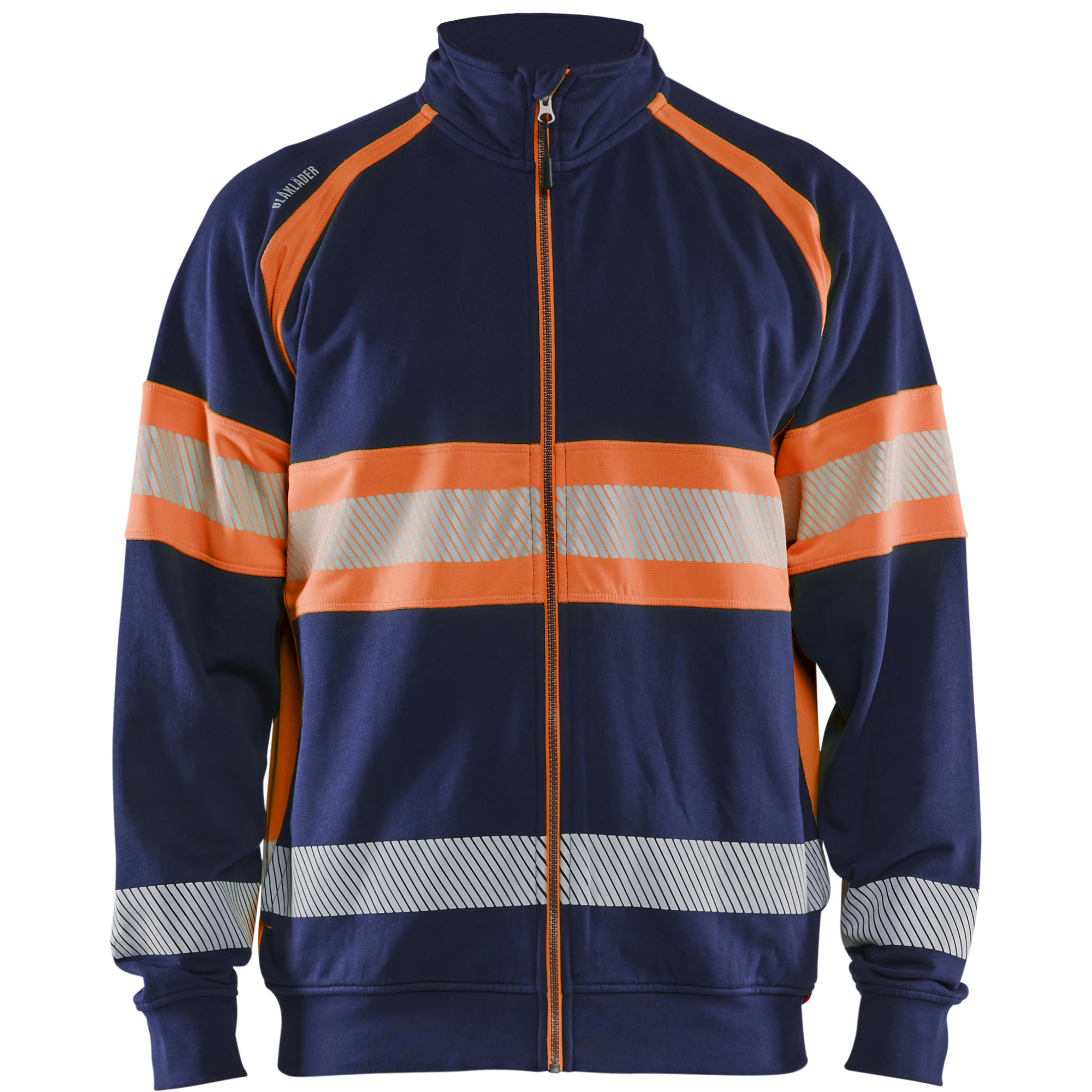 Blaklader High Vis Sweat Jacket, Navy Blue/Orange
