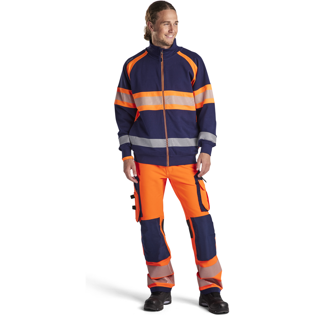 Blaklader High Vis Sweat Jacket, Navy Blue/Orange (5)