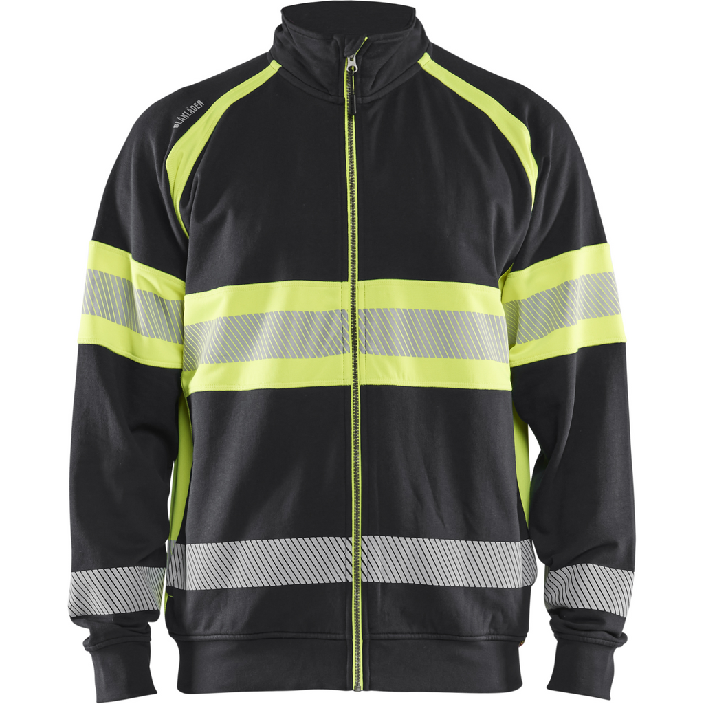 Blaklader High Vis Sweat Jacket, Black/Yellow