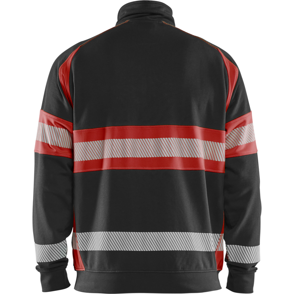 Blaklader High Vis Sweat Jacket, Black/High Vis Red (4)