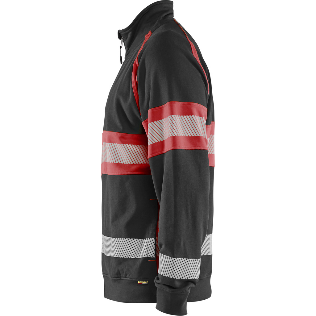 Blaklader High Vis Sweat Jacket, Black/High Vis Red (3)