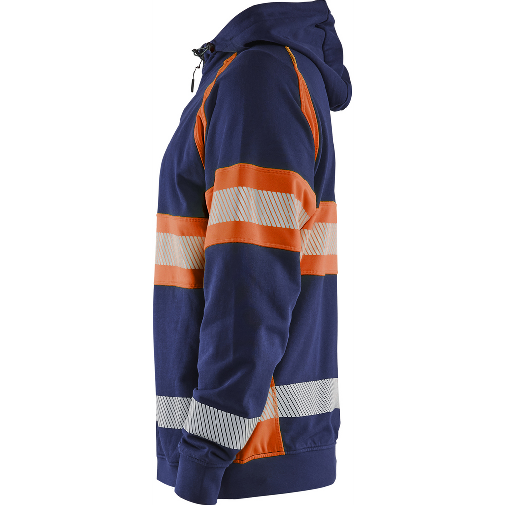 Blaklader High Vis Hoodie Jacket, Navy Blue/Orange (3)