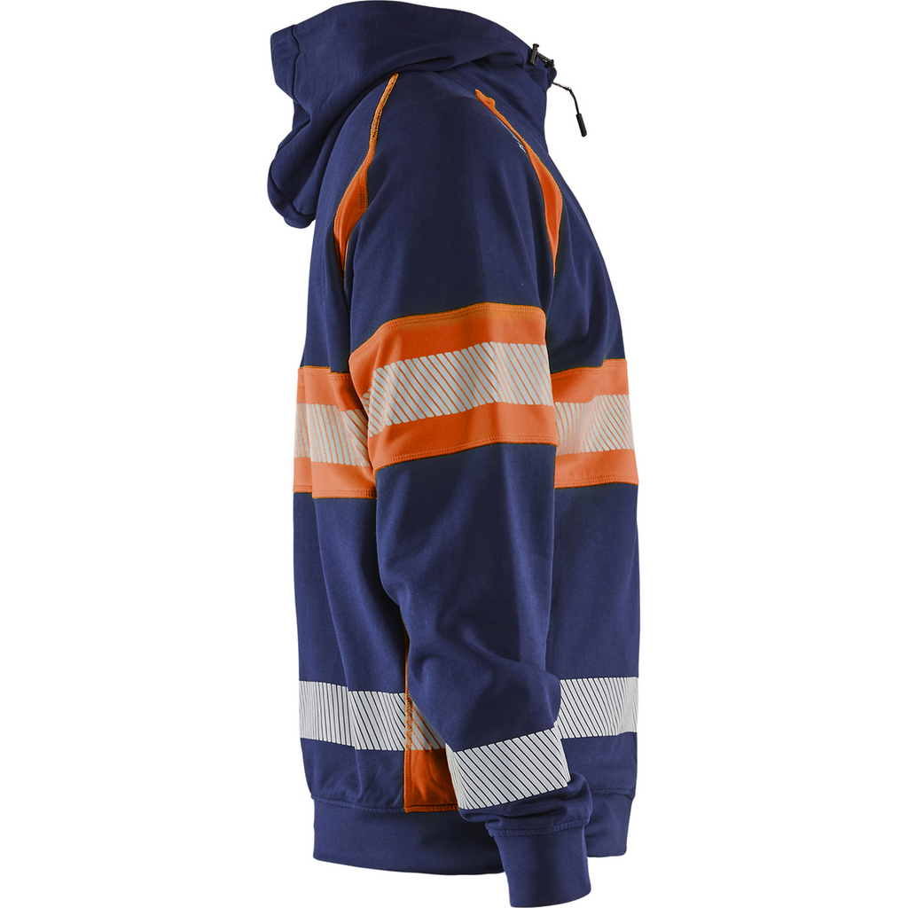 Blaklader High Vis Hoodie Jacket, Navy Blue/Orange (2)