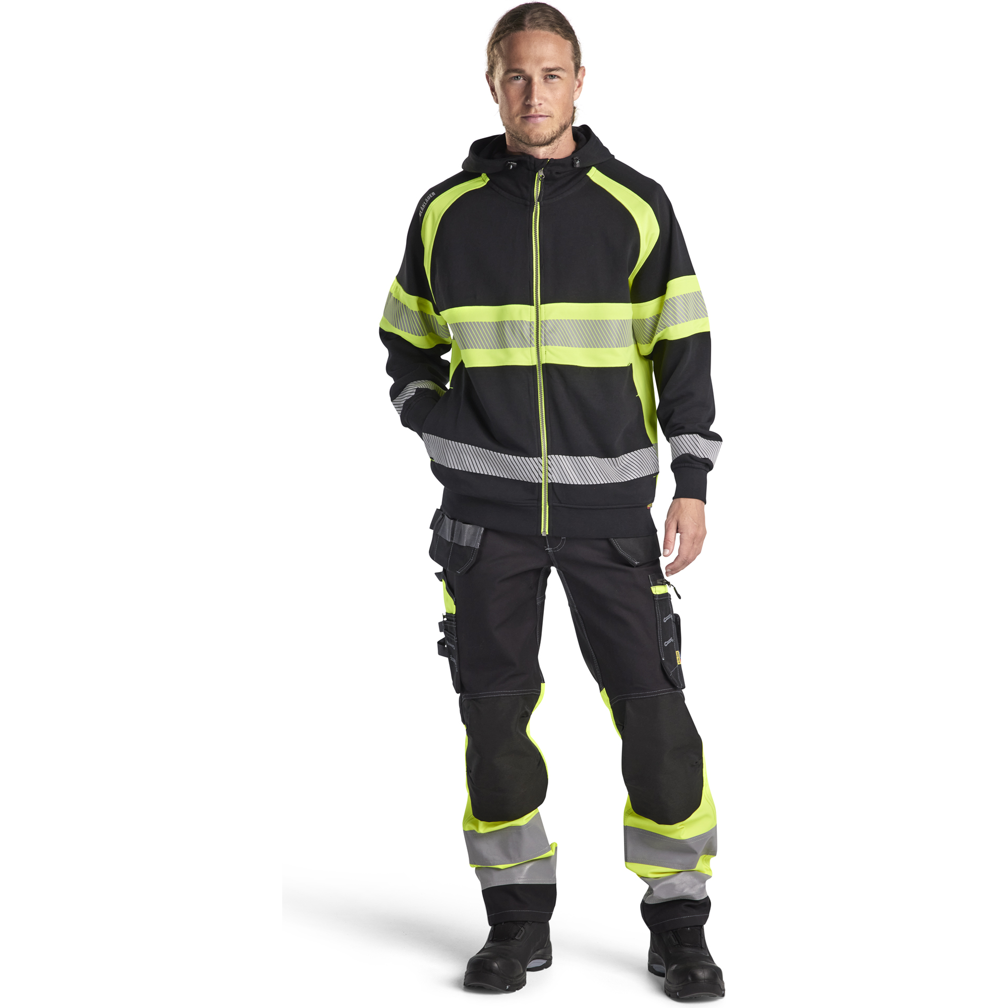 Blaklader High Vis Hooded Jacket, Black/Yellow (5)