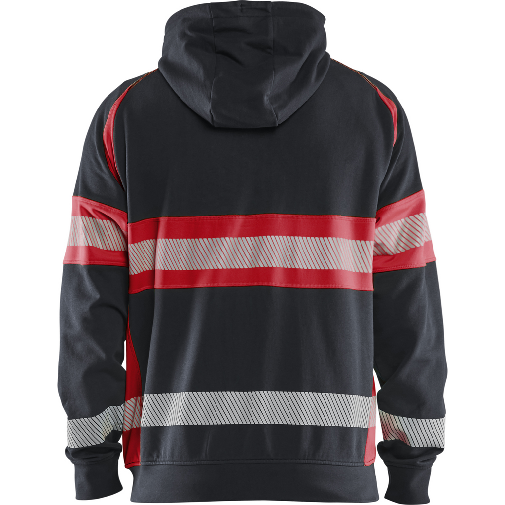 Blaklader High Vis Hooded Jacket, Black/High Vis Red (4)