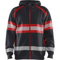 Blaklader High Vis Hooded Jacket, Black/High Vis Red