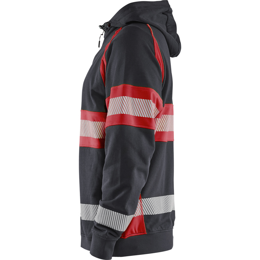 Blaklader High Vis Hooded Jacket, Black/High Vis Red (3)