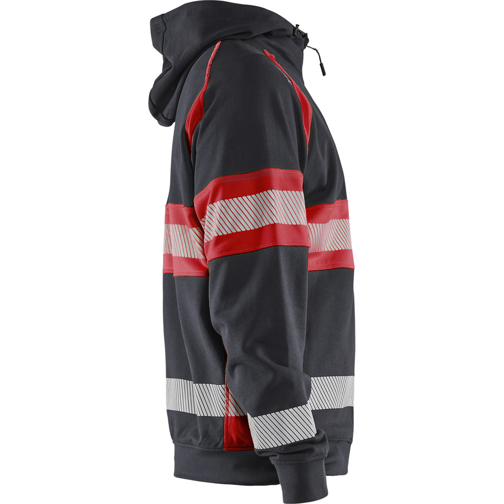 Blaklader High Vis Hooded Jacket, Black/High Vis Red (2)