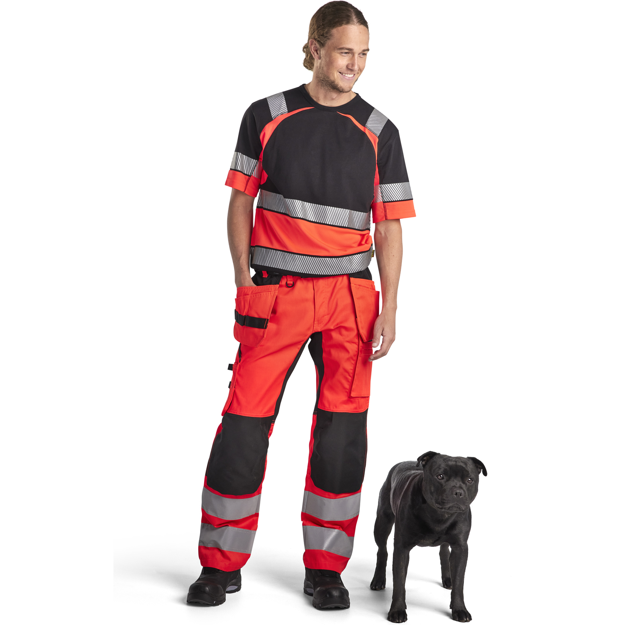 Blaklader High Vis Hooded Jacket, Black/High Vis Red (5)