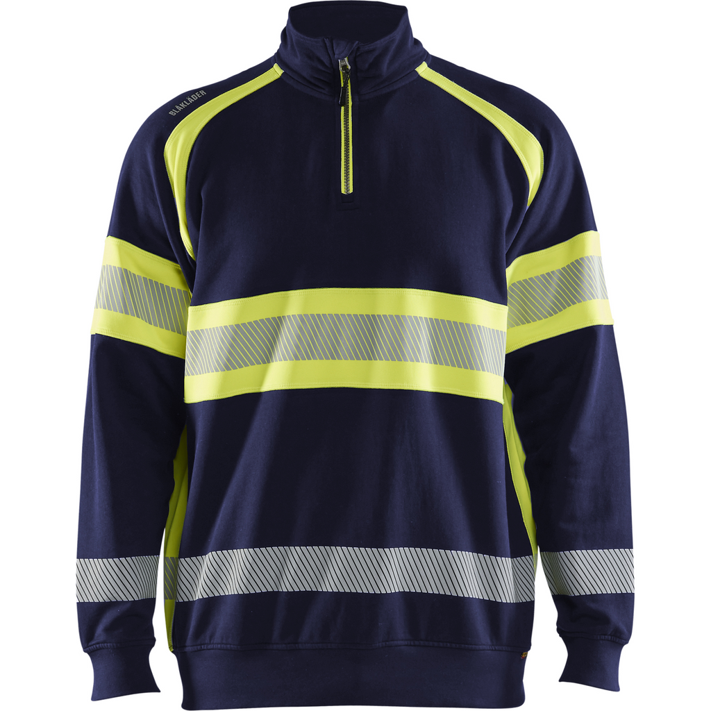 Blaklader High Vis Sweatshirt, Navy/ Yellow