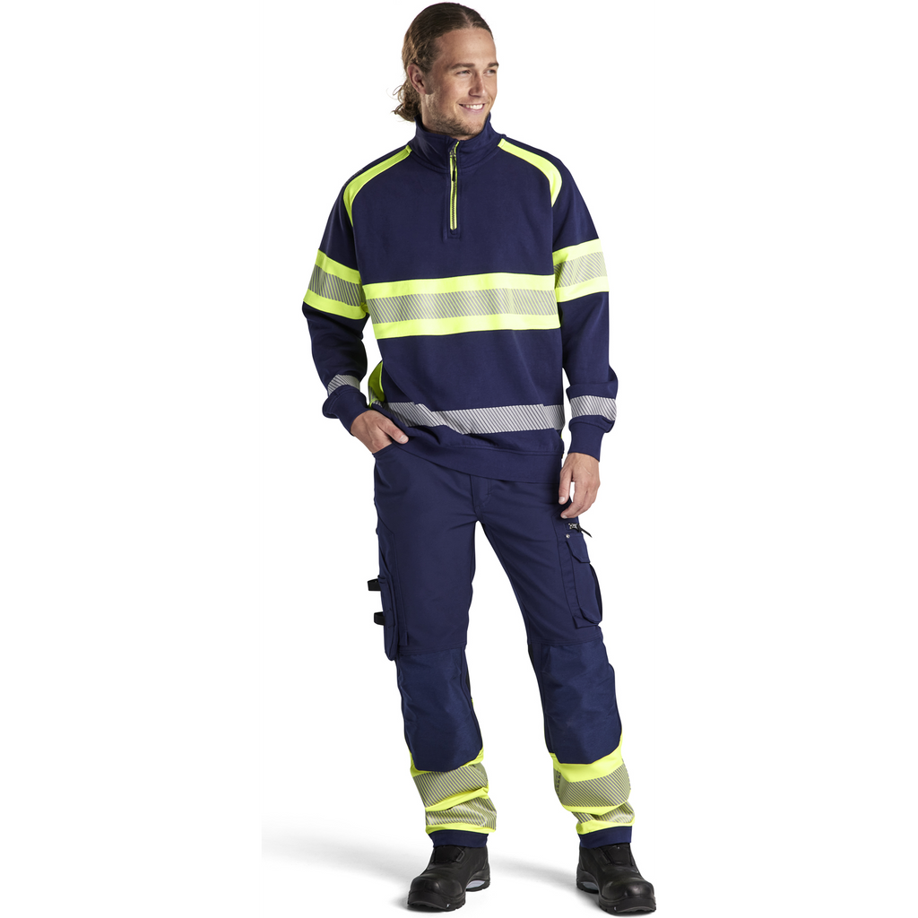 Blaklader High Vis Sweatshirt, Navy/ Yellow (5)