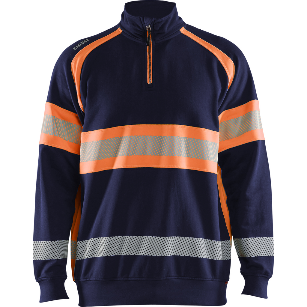 Blaklader High Vis Sweatshirt, Navy Blue/Orange
