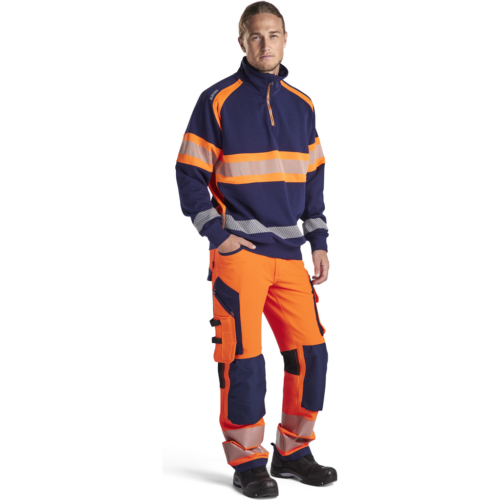 Blaklader High Vis Sweatshirt, Navy Blue/Orange (6)