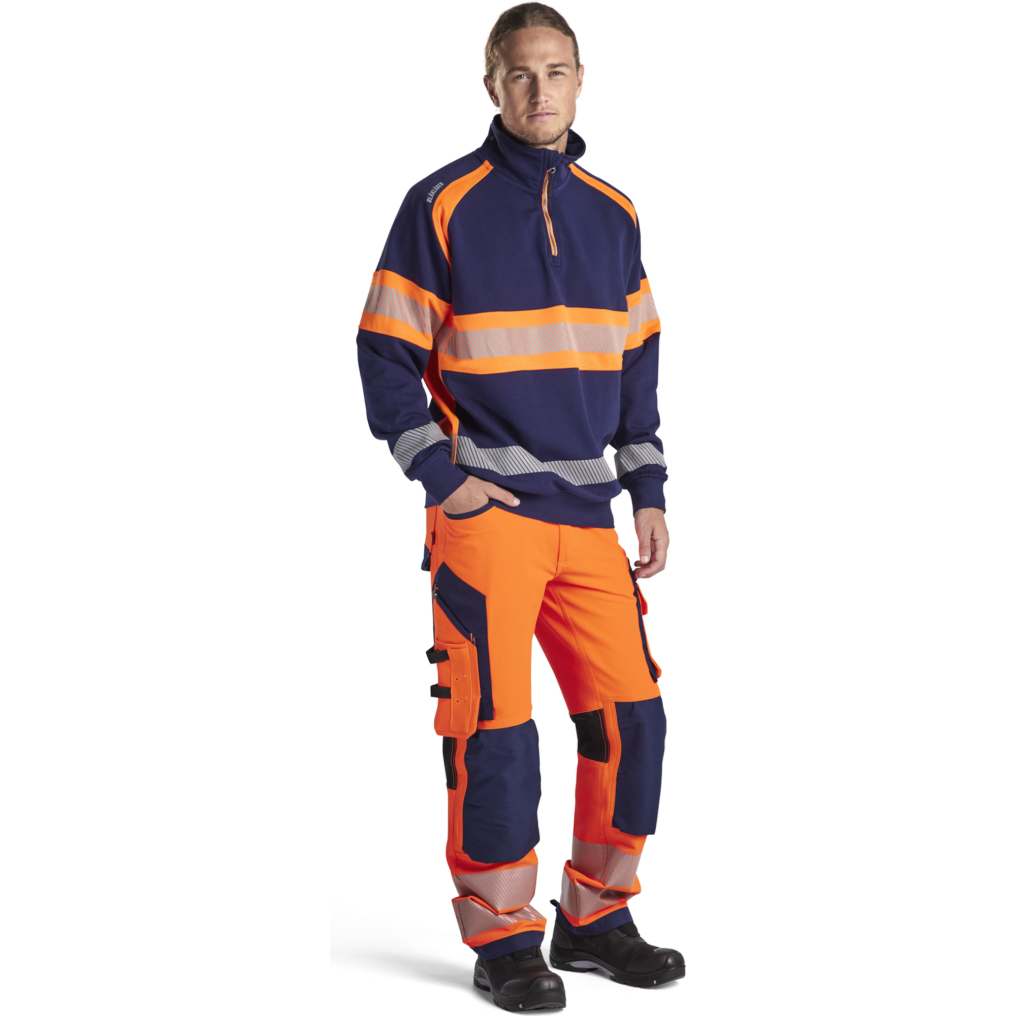 Blaklader High Vis Sweatshirt, Navy Blue/Orange (6)