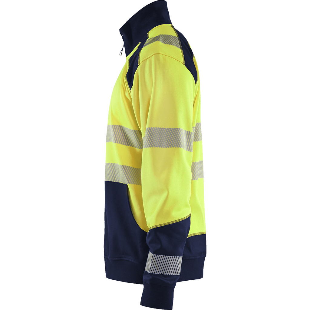 Blaklader High Vis Half-Zip Sweatshirt, Yellow/Navy Blue (3)