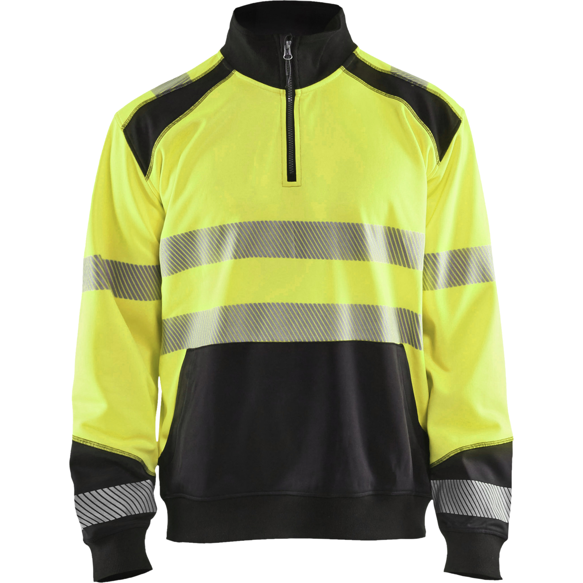 Blaklader High Vis Half-Zip Sweatshirt, Yellow/Black