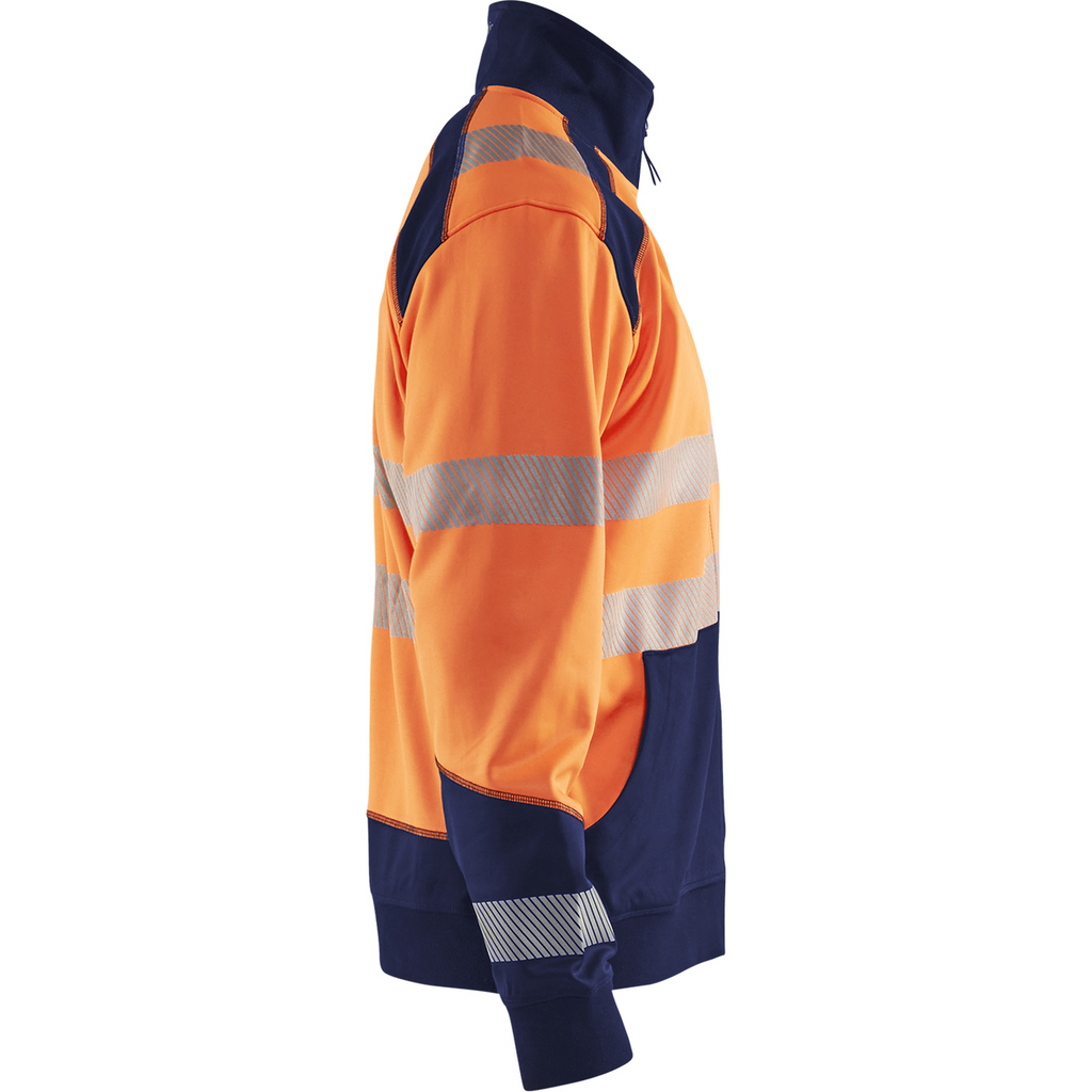 Blaklader High Vis Half-Zip Sweatshirt, Orange/Navy (2)