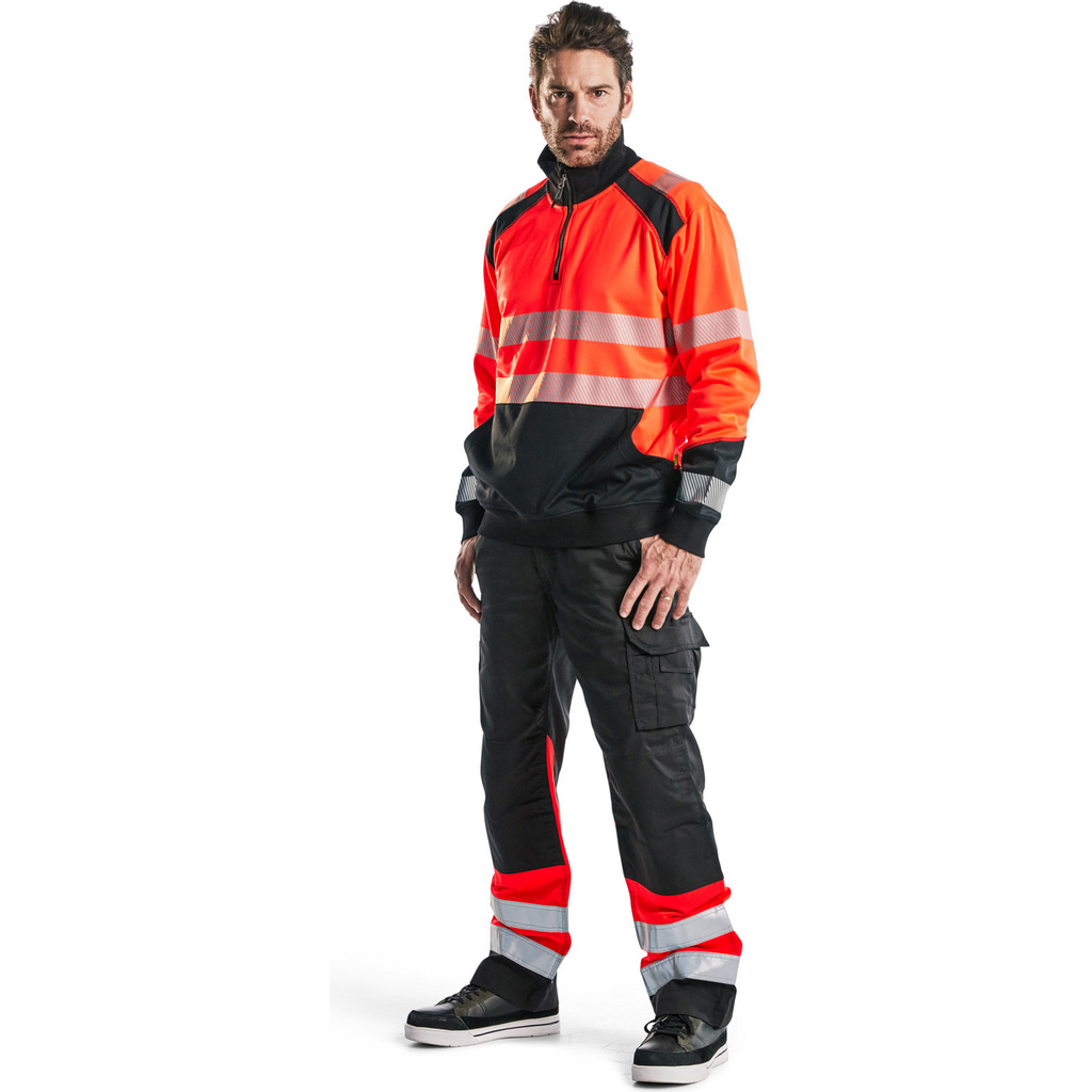 Blaklader High Vis Half-Zip Sweatshirt, Red/Black (5)