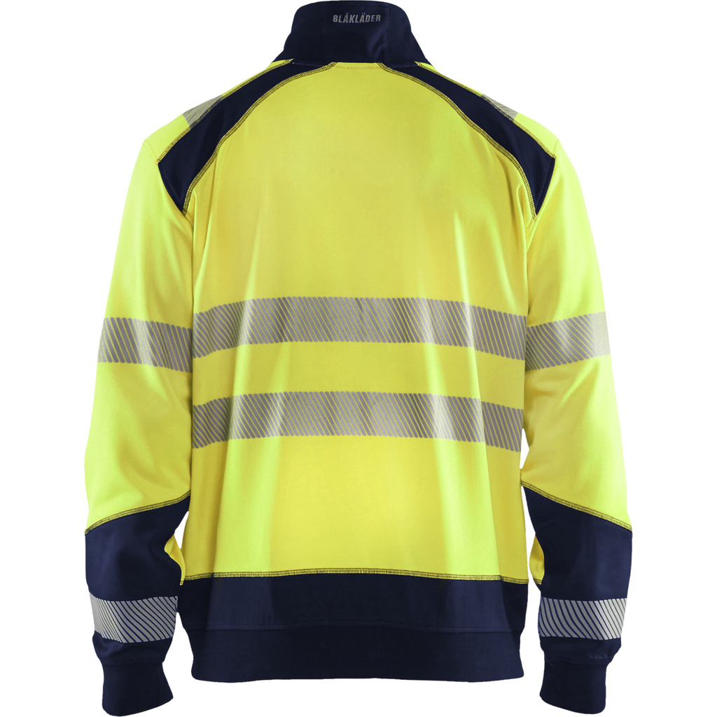 Blaklader High Vis Zip Sweatshirt, Yellow/Navy Blue (4)