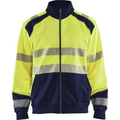 Blaklader High Vis Zip Sweatshirt, Yellow/Navy Blue