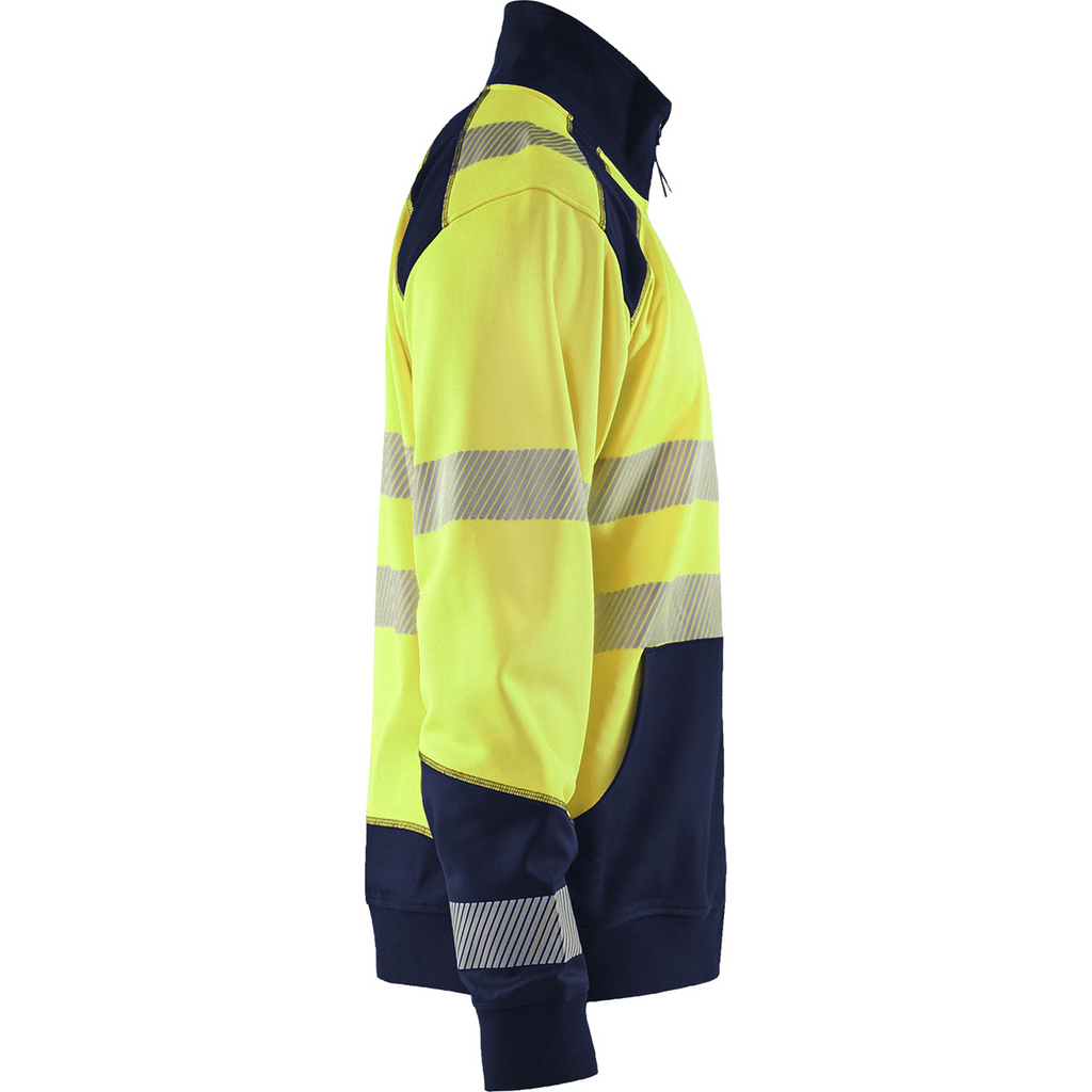 Blaklader High Vis Zip Sweatshirt, Yellow/Navy Blue (2)
