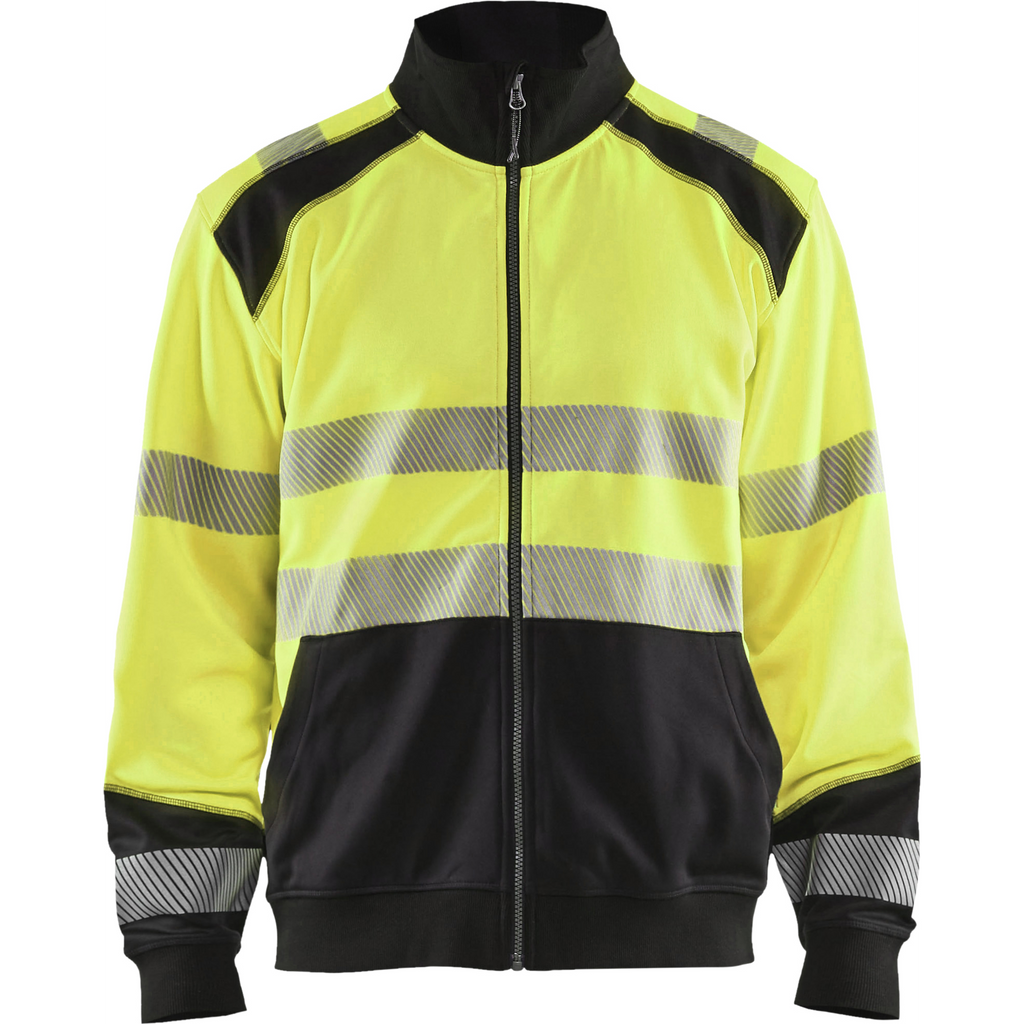 Blaklader High Vis Zip Sweatshirt, Yellow/Black