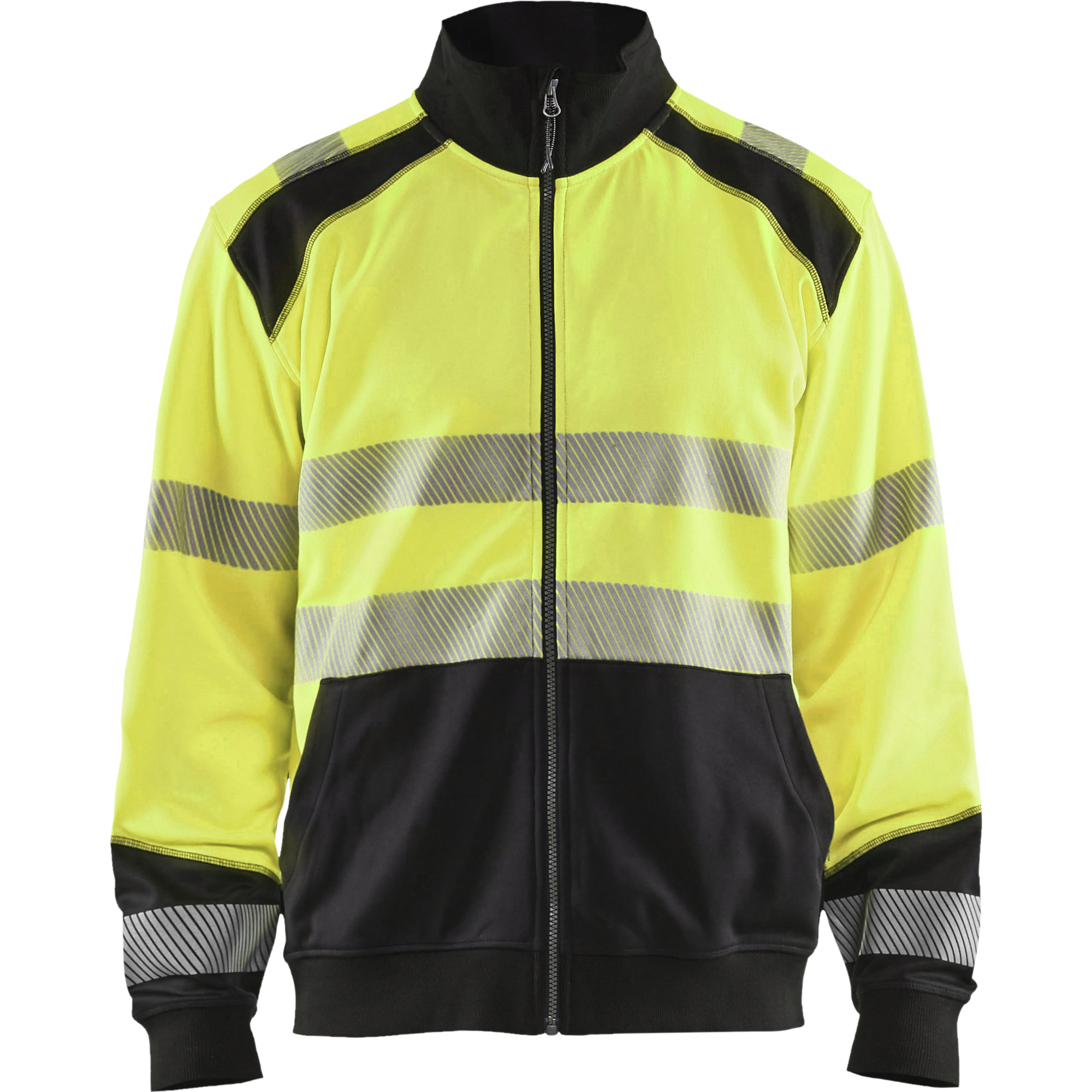 Blaklader High Vis Zip Sweatshirt, Yellow/Black
