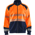 Blaklader High Vis Zip Sweatshirt, Orange/Navy Blue