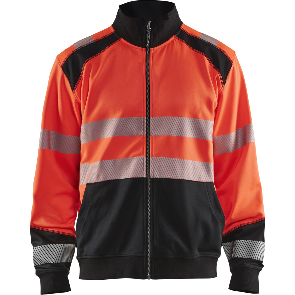 Blaklader High Vis Zip Sweatshirt, Red/Black