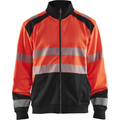 Blaklader High Vis Zip Sweatshirt, Red/Black