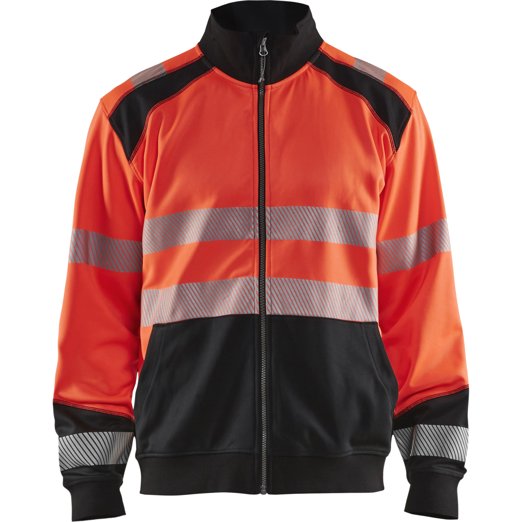 Blaklader High Vis Zip Sweatshirt, Red/Black
