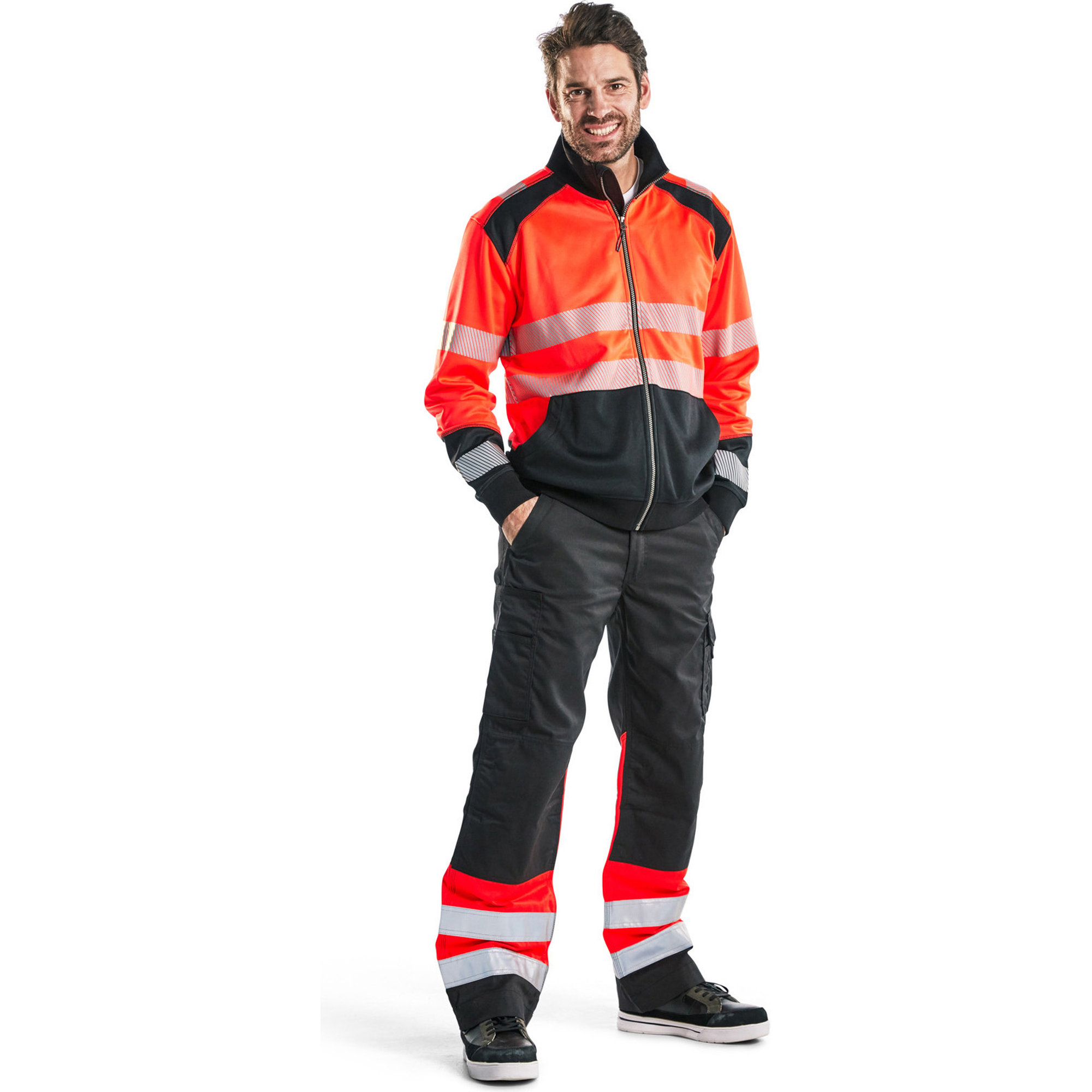 Blaklader High Vis Zip Sweatshirt, Red/Black (5)