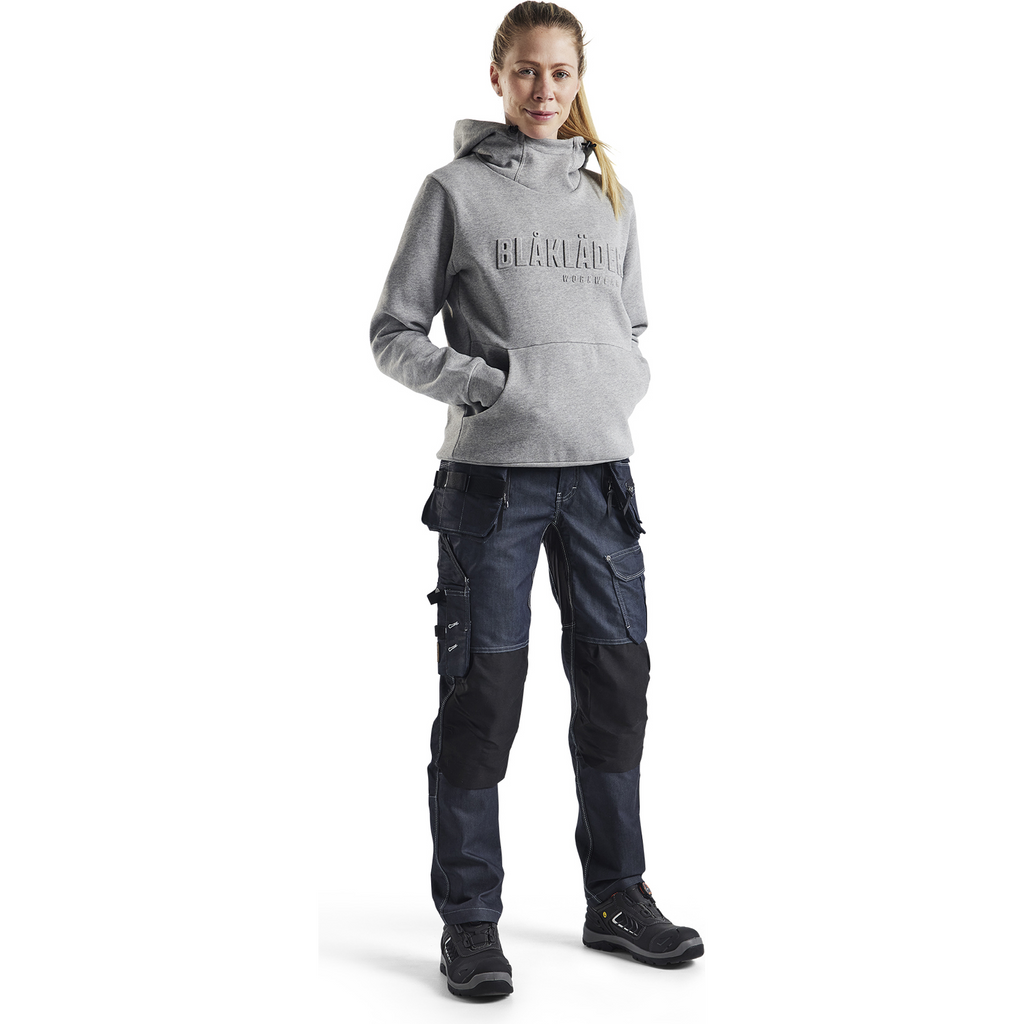 Blaklader 3D Women's Hooded Sweatshirt, Grey Melange (5)