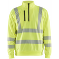 Blaklader High Vis Half Zip Sweatshirt, Yellow