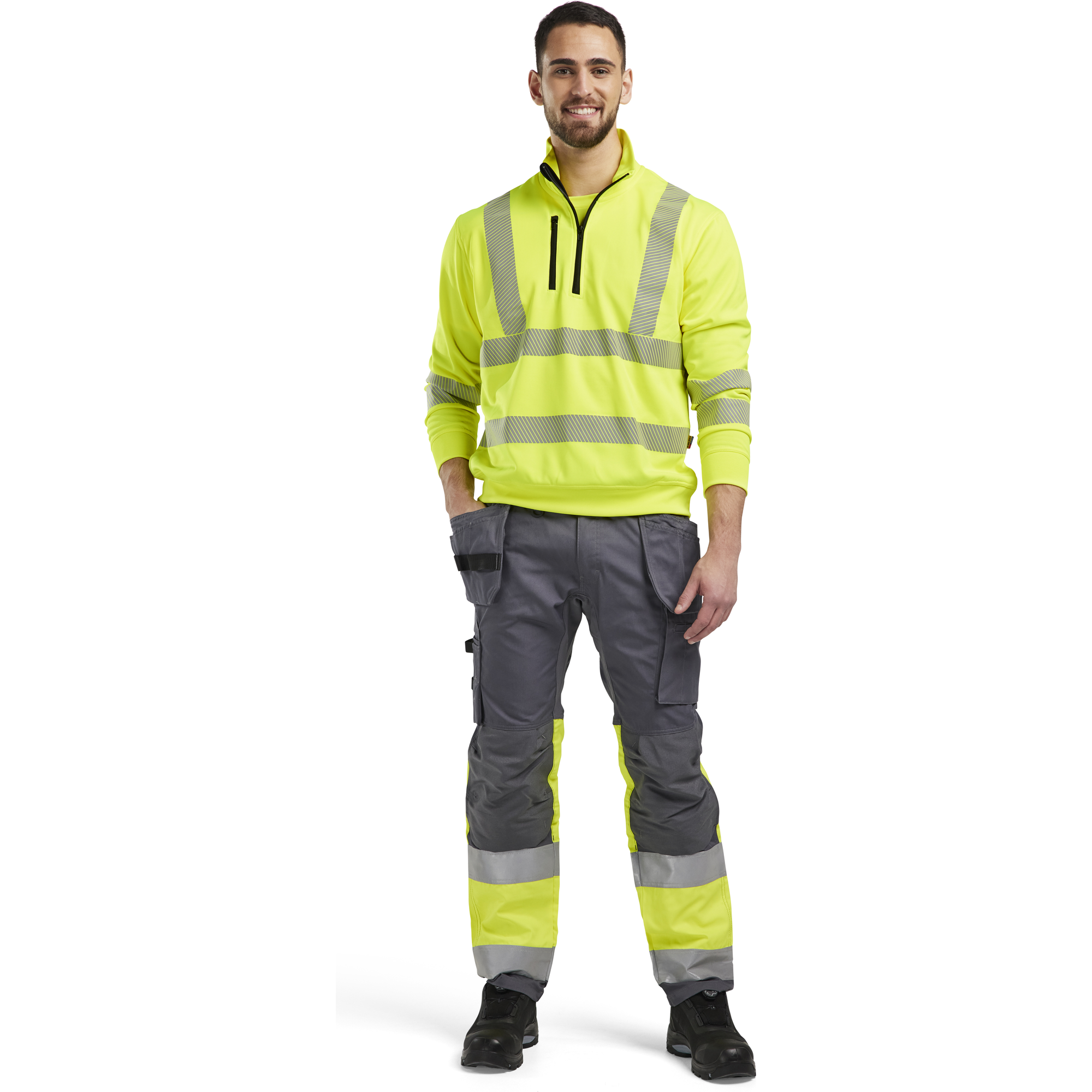 Blaklader High Vis Half Zip Sweatshirt, Yellow (5)