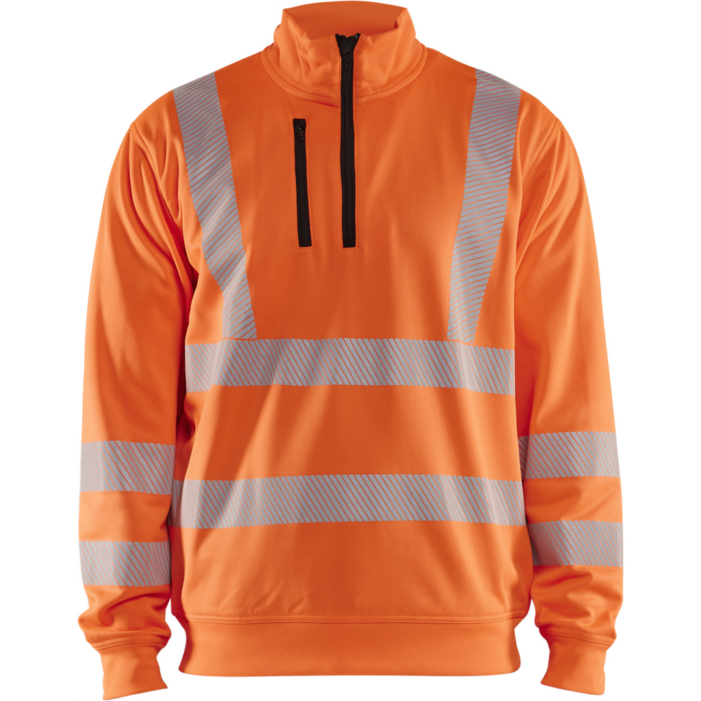 Blaklader High Vis Half-Zip Sweatshirt, Orange