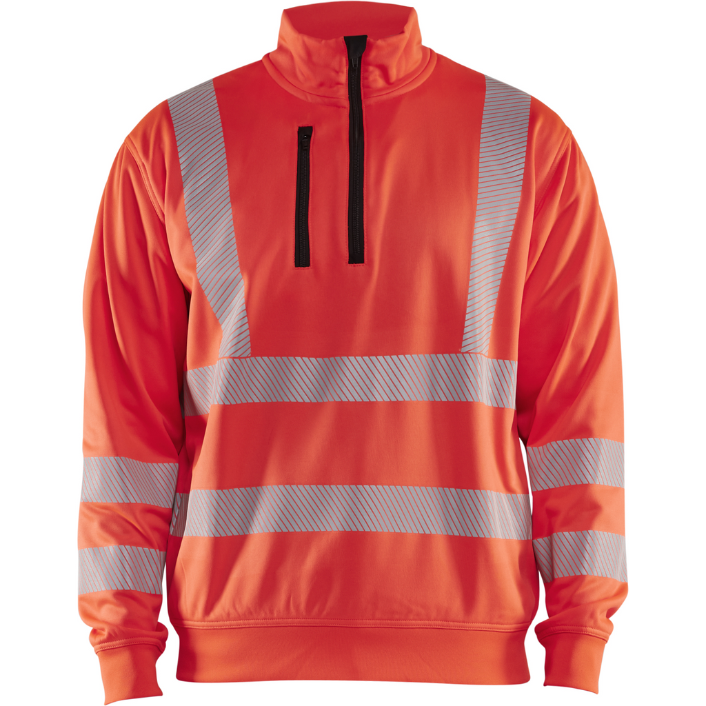 Blaklader High Vis Half-Zip Sweatshirt, Red