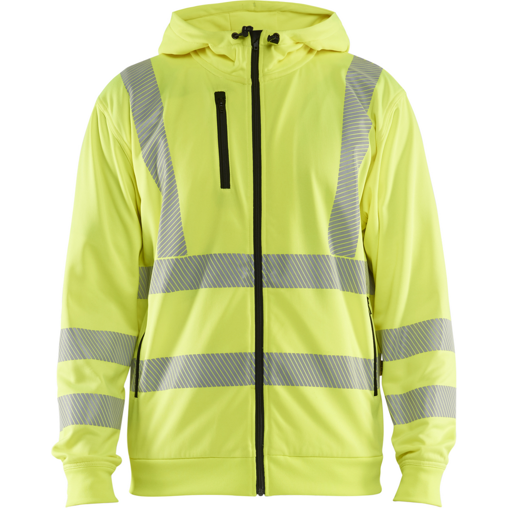 Blaklader High Vis Hooded Sweatshirt with Zip, Yellow